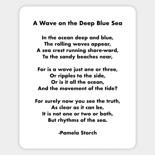 A Wave on the Deep Blue Sea Poem Magnet